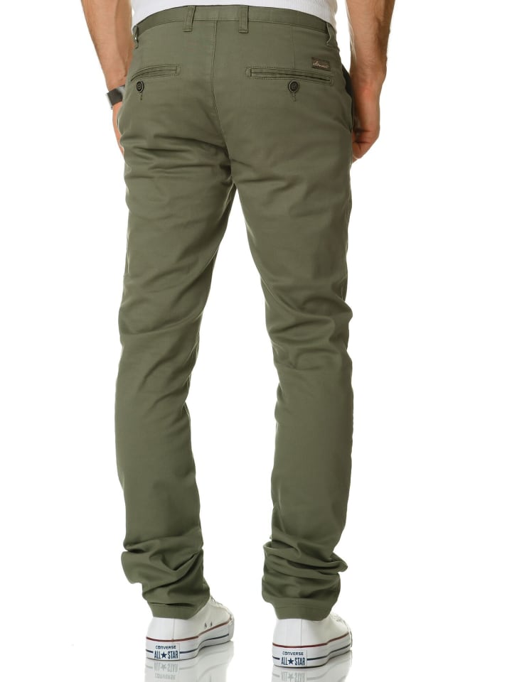 Amaci&Sons Slim Fit Chino mit Stretch WASHINGTON in Olive günstig kaufen