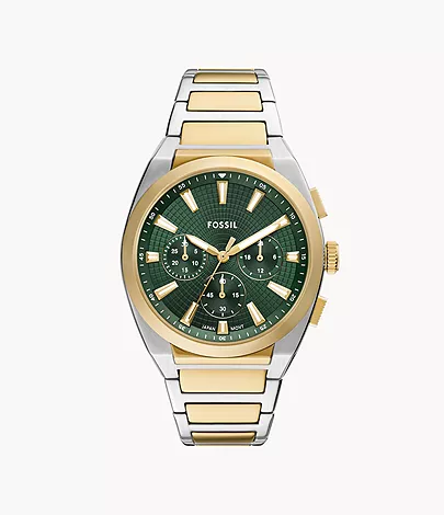 Fossil Uhr Chronograph Everett Edelstahl Bicolor