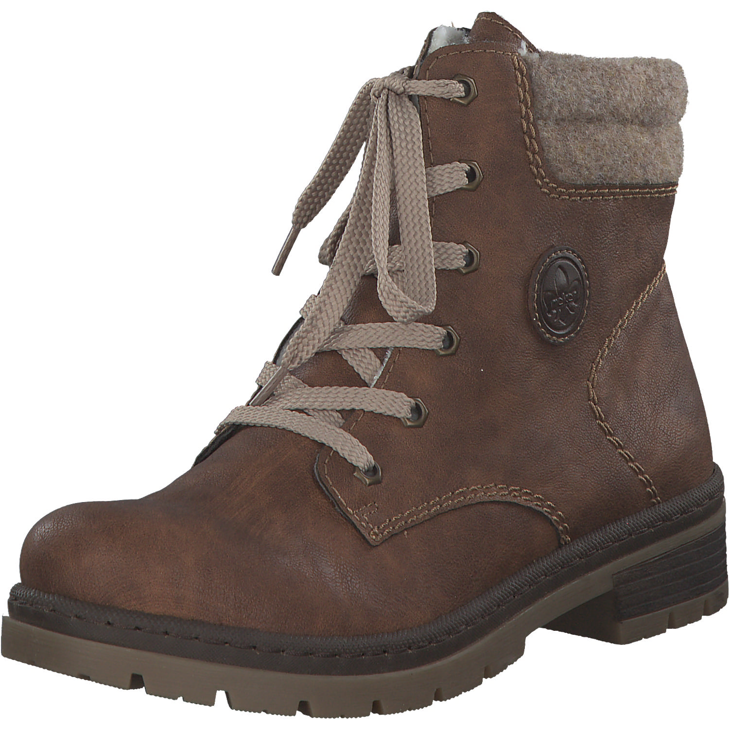 Rieker Y7428, Schnürstiefel, Damen, nuss-anik/kastanie/wood