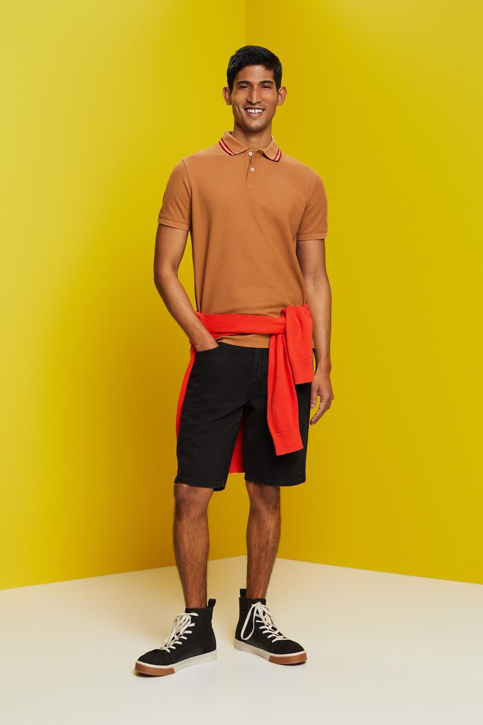 Piqué-Poloshirt mit Glitzer, 100 % Baumwolle