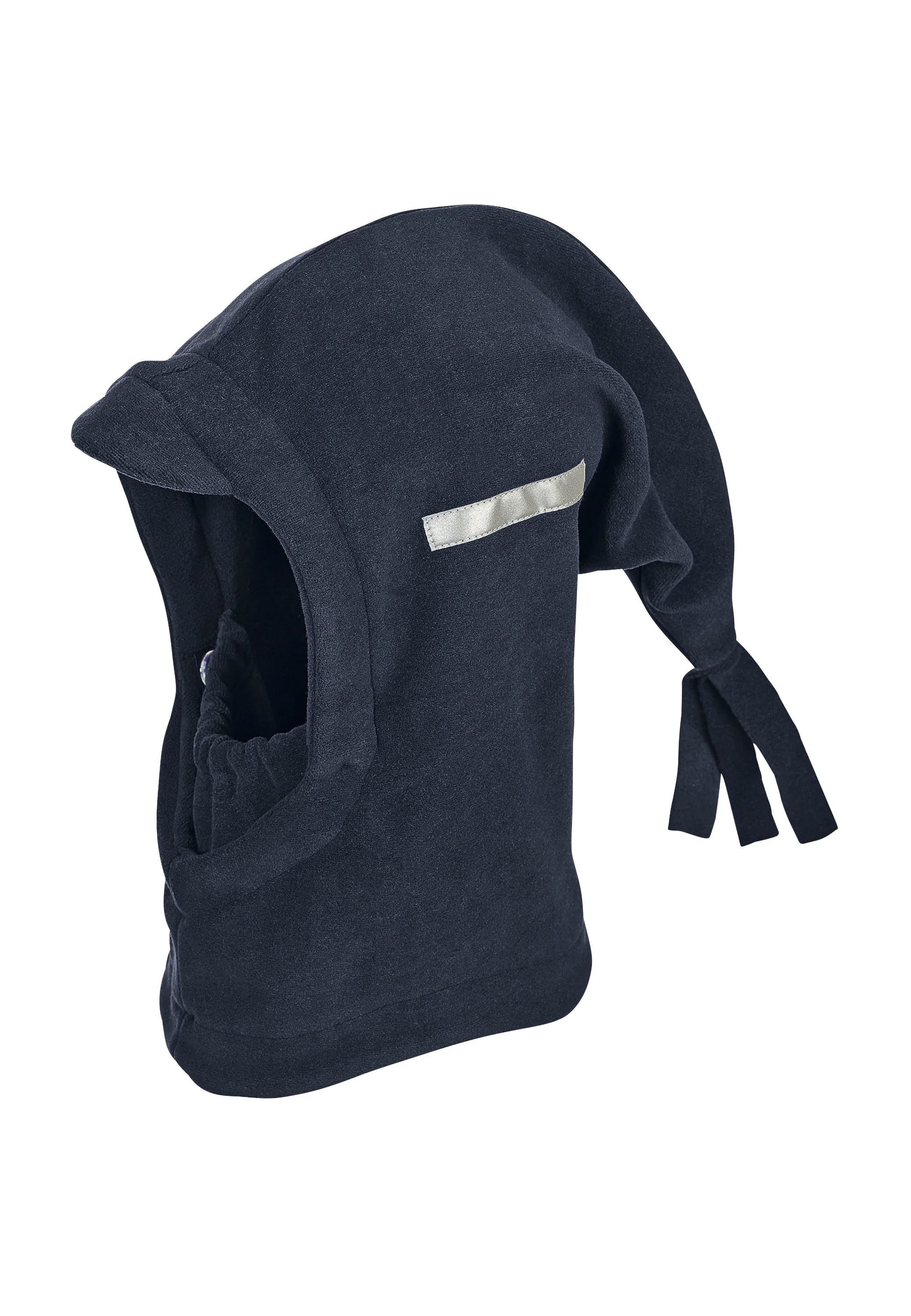 Schalmütze aus Microfleece mit Zipfel und Schirm
