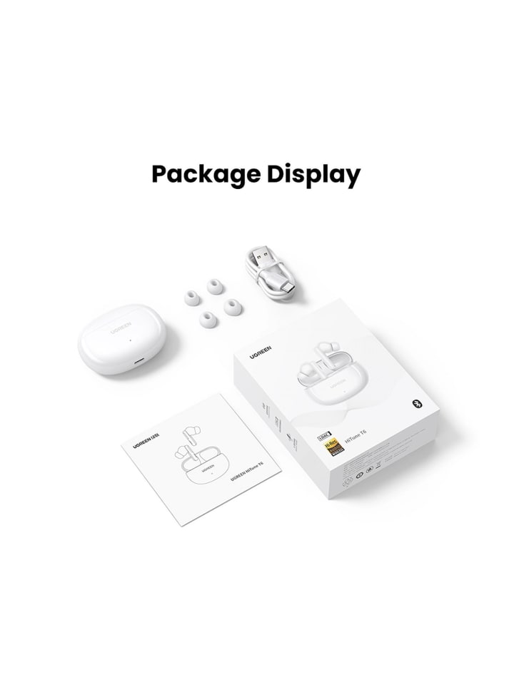 Ugreen In-Ear-Kopfhörer  HiTune T6 kabellose Kopfhörer mit ANC-Funktion in Weiß günstig kaufen onesize