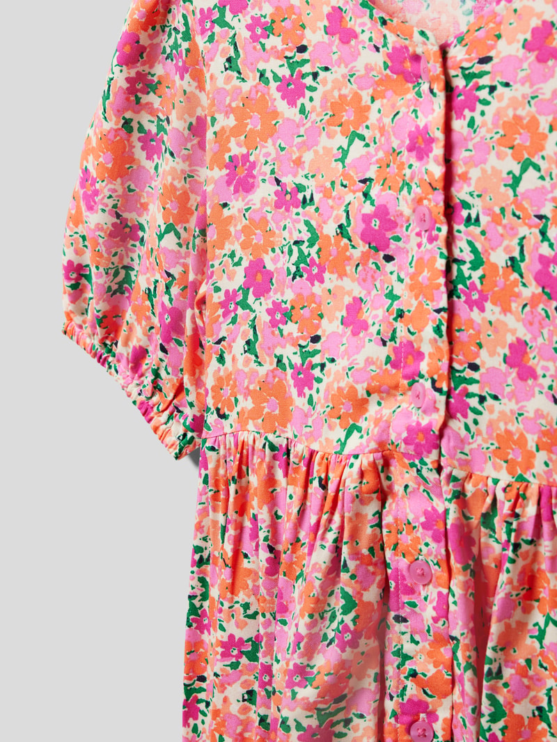 Blusenkleid mit Allover-Muster in weiß