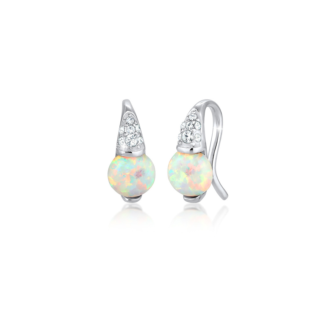 Elli PREMIUM Elli PREMIUM Boucles d'Oreilles Vintage Perles avec Opale Synthétique et Cristaux Boucles d'oreilles