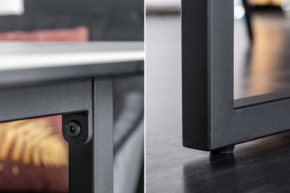 riess-ambiente Esstisch SYMBIOSE 200cm weiß / schwarz (Einzelartikel, 1-St), Esszimmer · Keramik · Metall · Marmor-Optik · Industrial Design