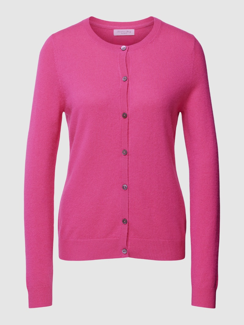 Strickjacke aus Kaschmir mit Knopfleiste in pink