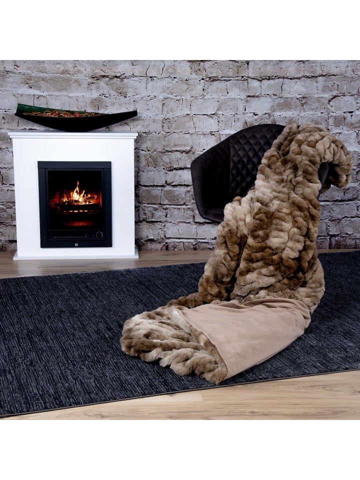 GMD Living Edle Wohndecke LUXURY in Brown (braun) günstig kaufen 150 x 200 cm