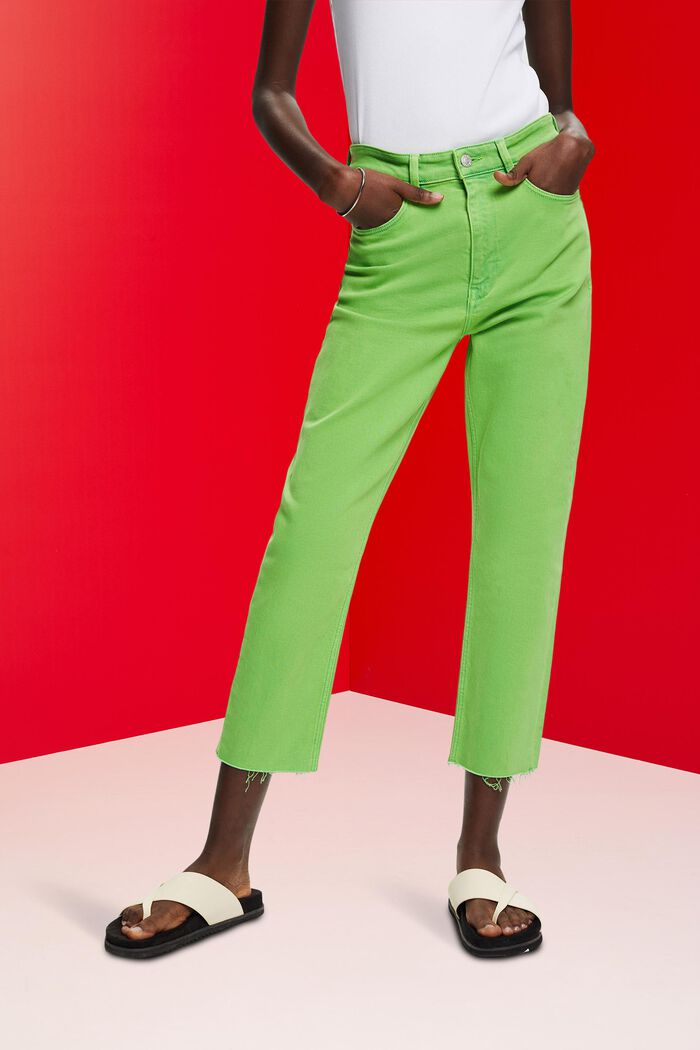 Cropped-Hose mit Fransensaum