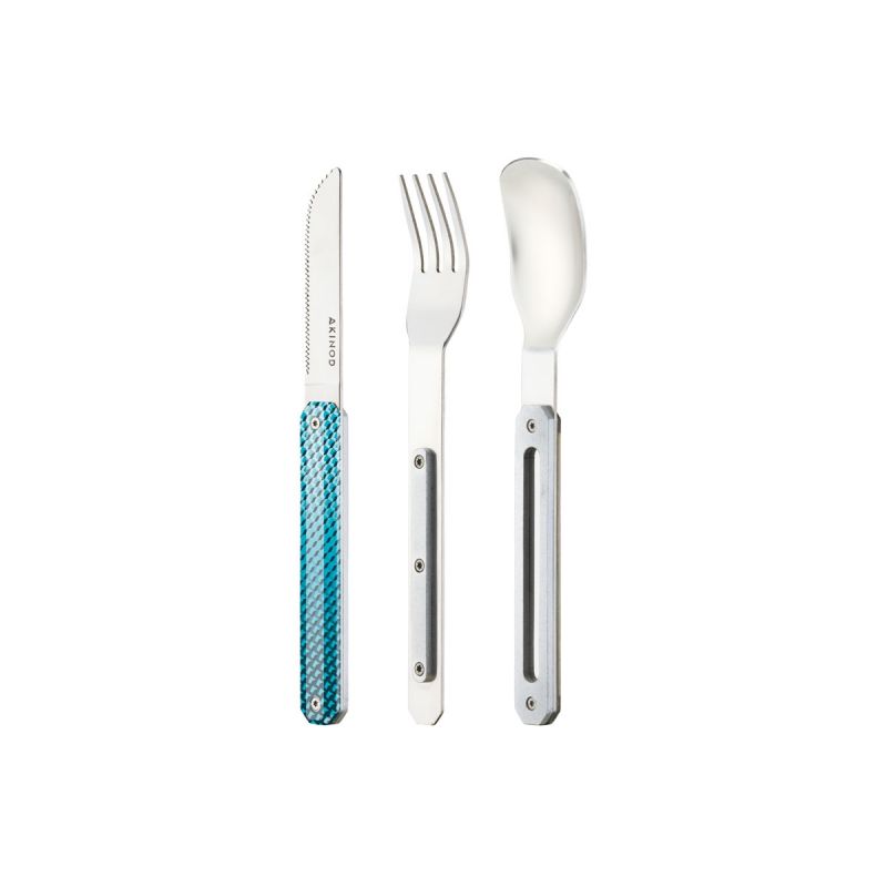 Akinod Magnetic Straight Cutlery 12H34 Mirror Mosaique Bleue