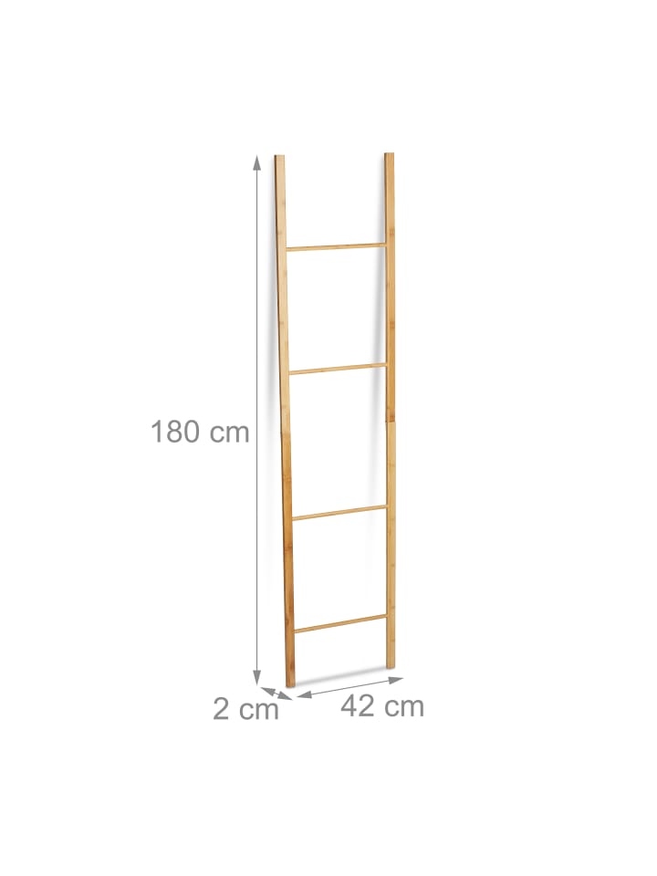 relaxdays Handtuchleiter in Natur - (B)42 x (H)180 x (T)2 cm günstig kaufen onesize