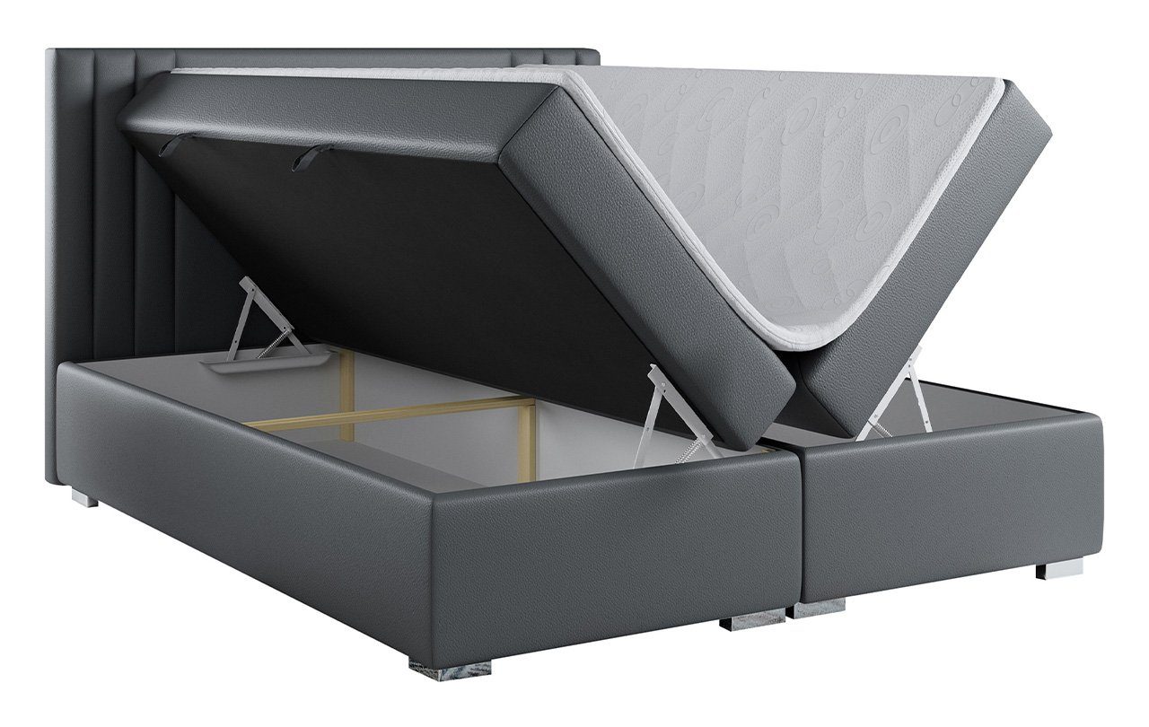 MKS MEBLE Boxspringbett NYJA, Doppelbett mit Multipocket-Matratze und Topper