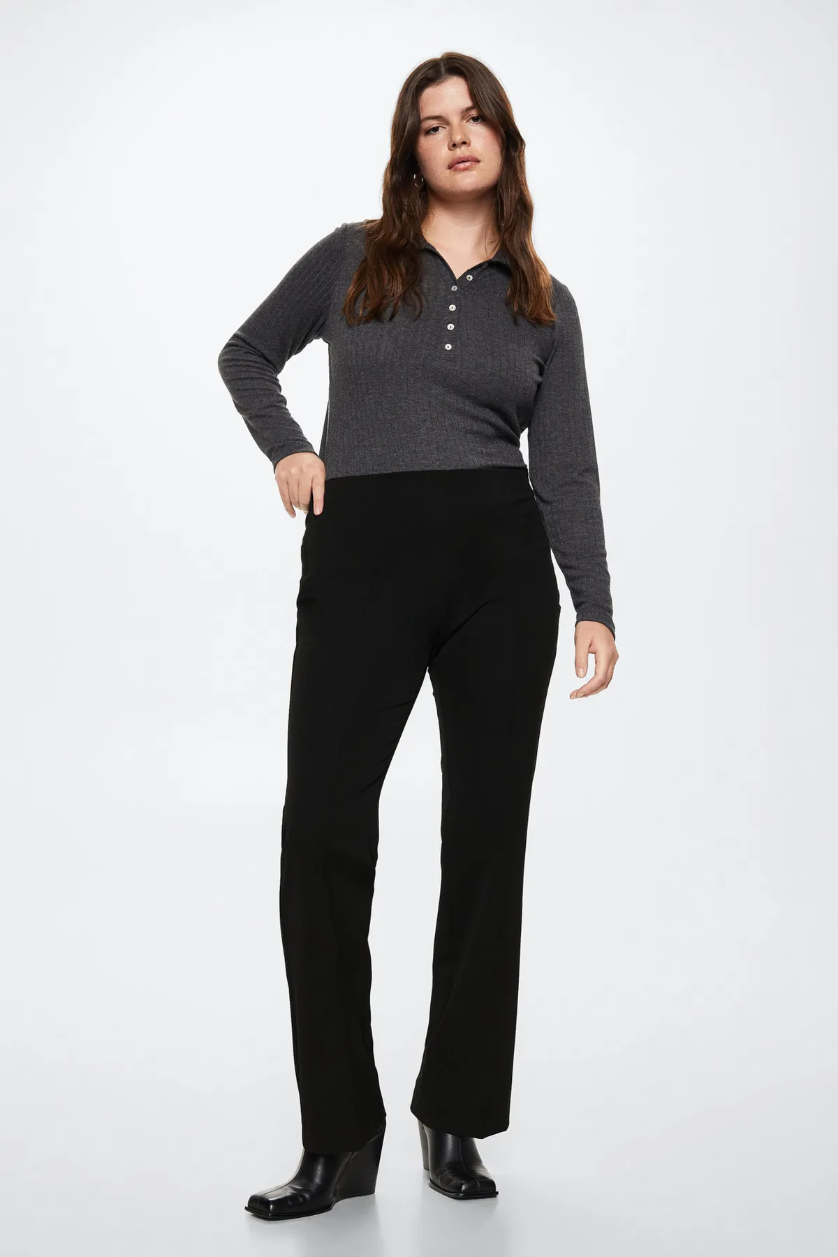 MANGO  Schwarze Damenhose 37017763
