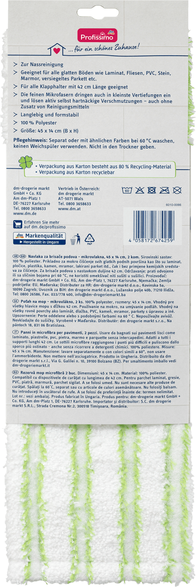 Wischbezüge Mikrofeinfaser, 2 St