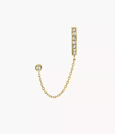Fossil Creolen-Ohrring Ellis Pavé Glitz Edelstahl goldfarben