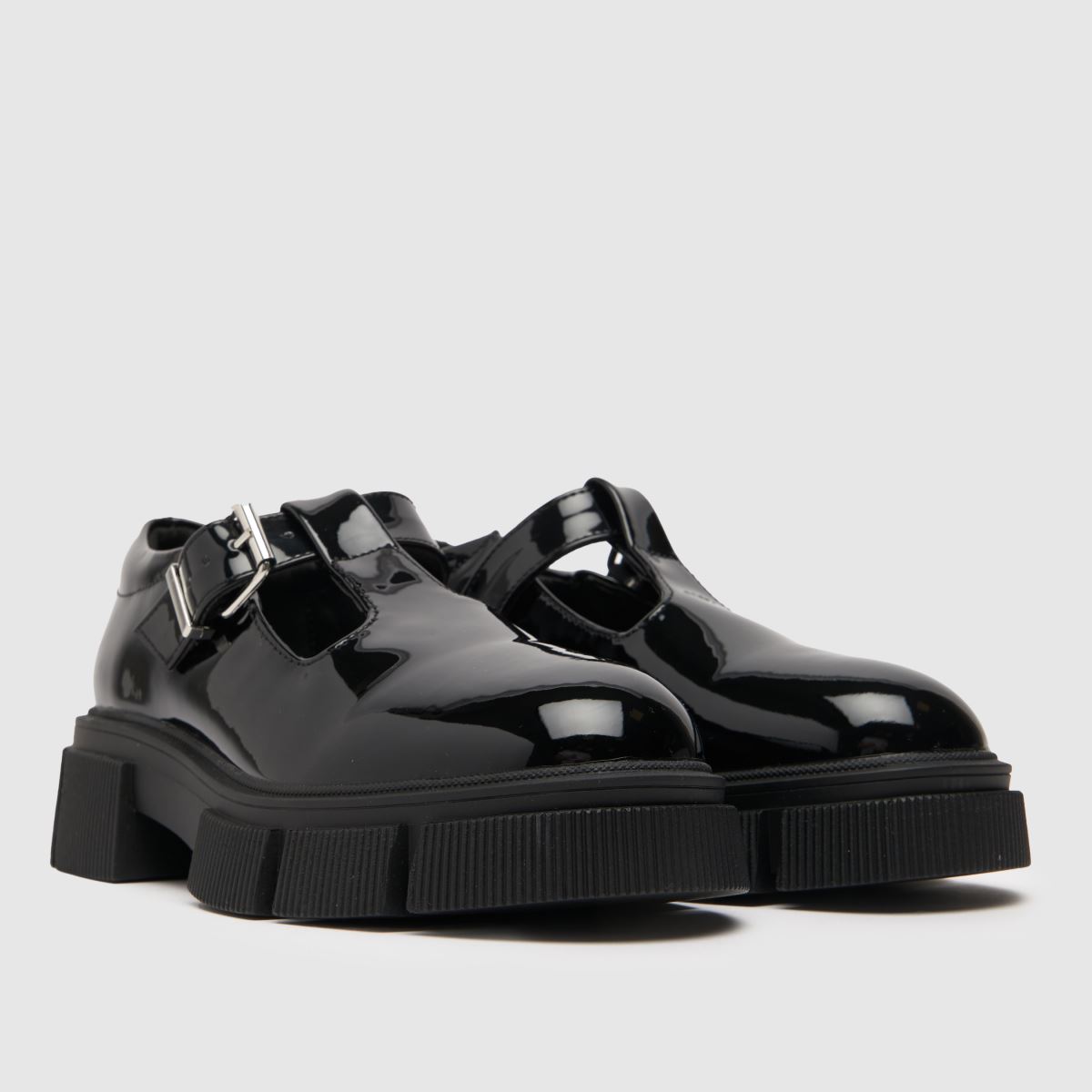 Schuh svarta logic grova lackskor för flickor