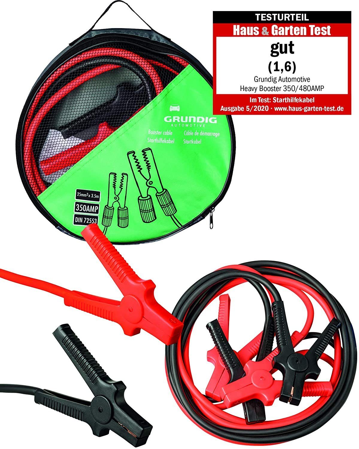 Grundig Starthlfekabel 3,5m 350 Ampere 12V/24V Starthilfekabel, 25mm², 25mm²