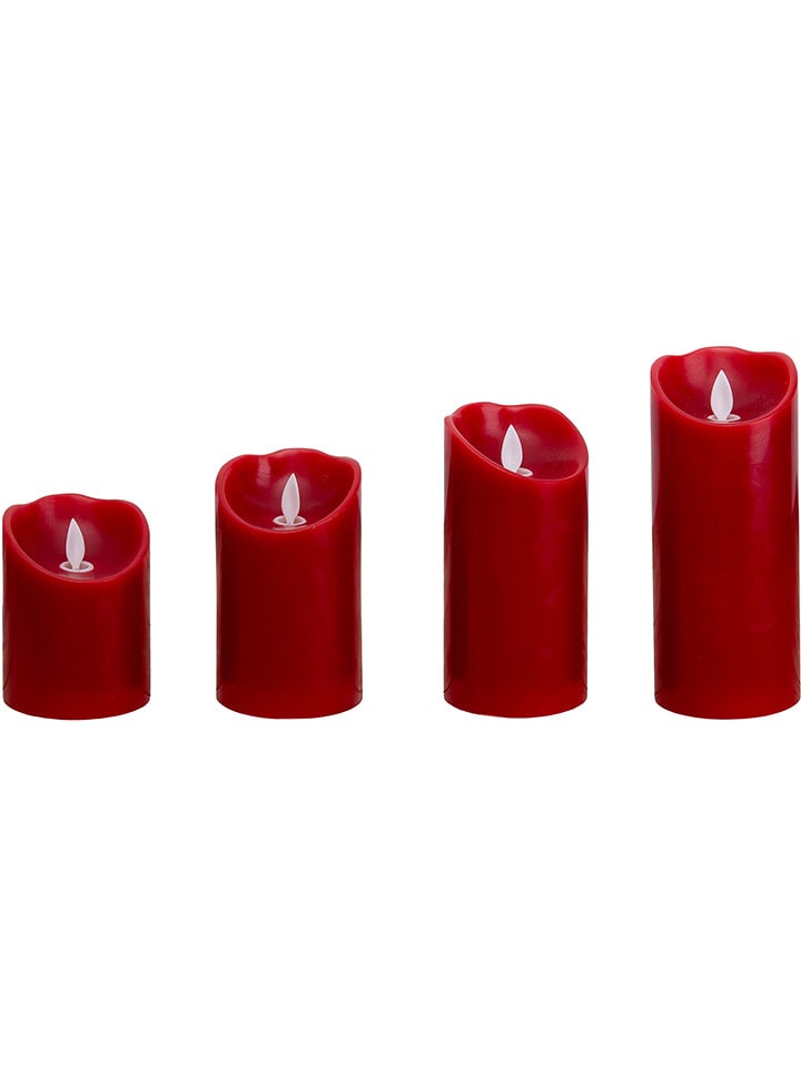 näve 4er-Set: LED-Kerzen in Dunkelrot günstig kaufen onesize