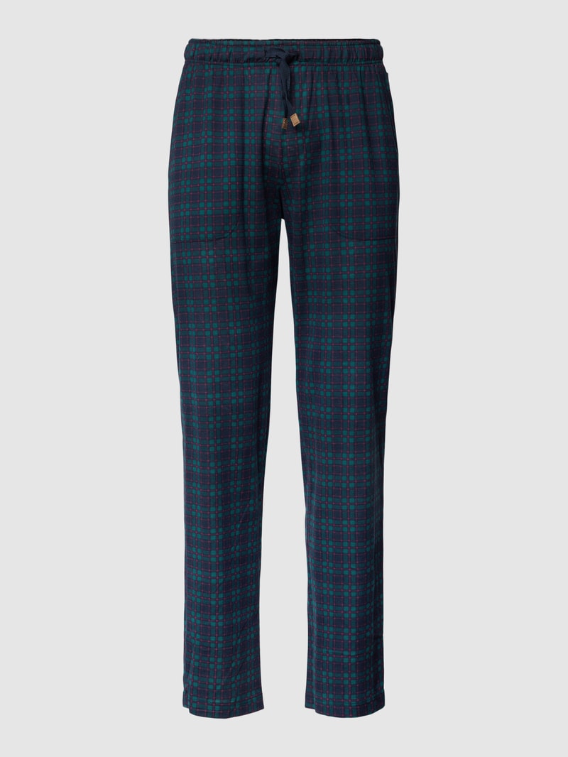 Pyjama-Hose mit Allover-Muster Modell 'Remix Sleep Leisure Pants' in dunkelblau