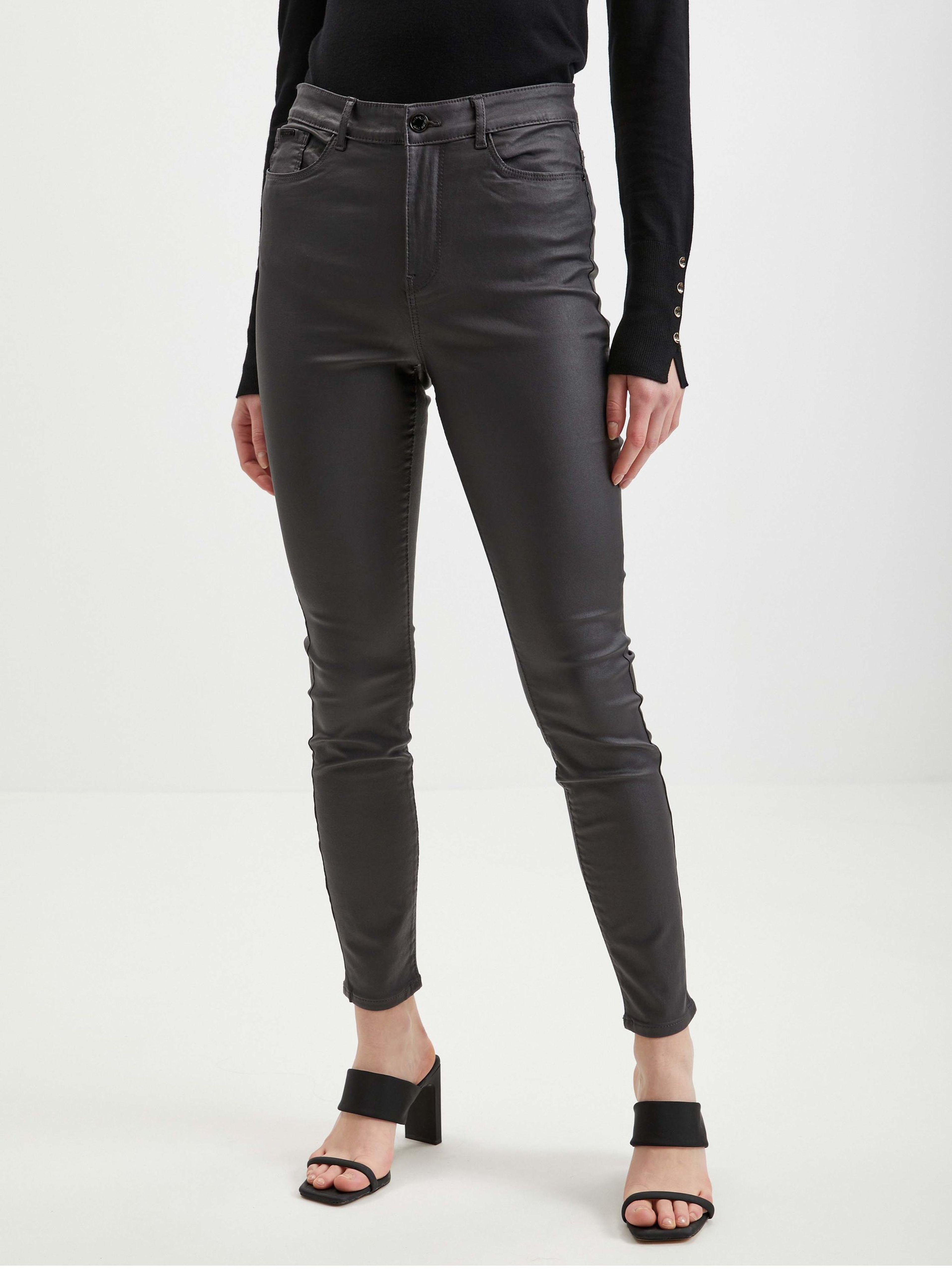 Graue Damen Kunstlederhose ORSAY