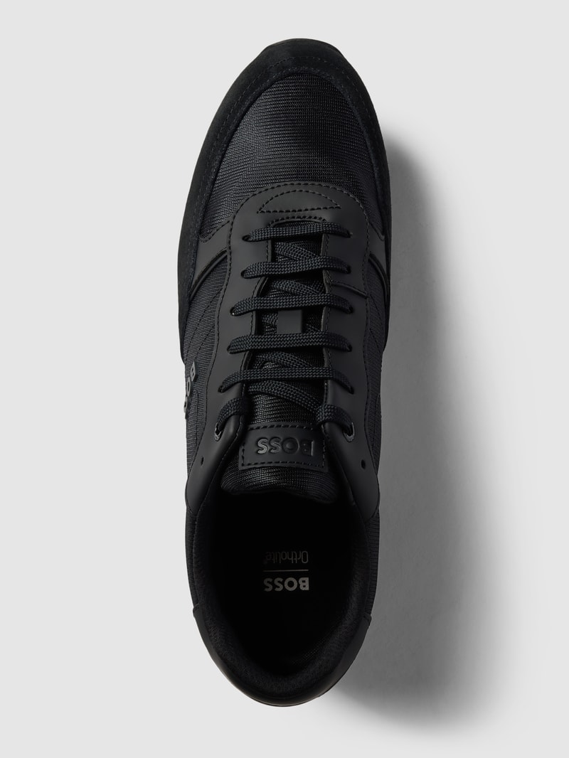 Sneaker aus Leder-Mix Modell 'Parkour' in schwarz
