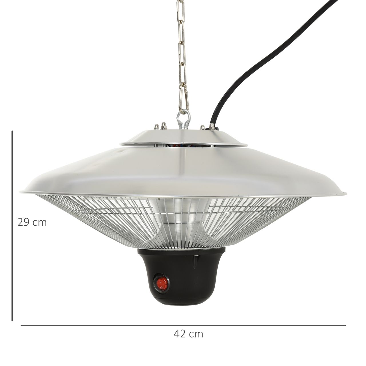 Outsunny Deckenheizstrahler 1500W mit LED inkl. Fernbedienung