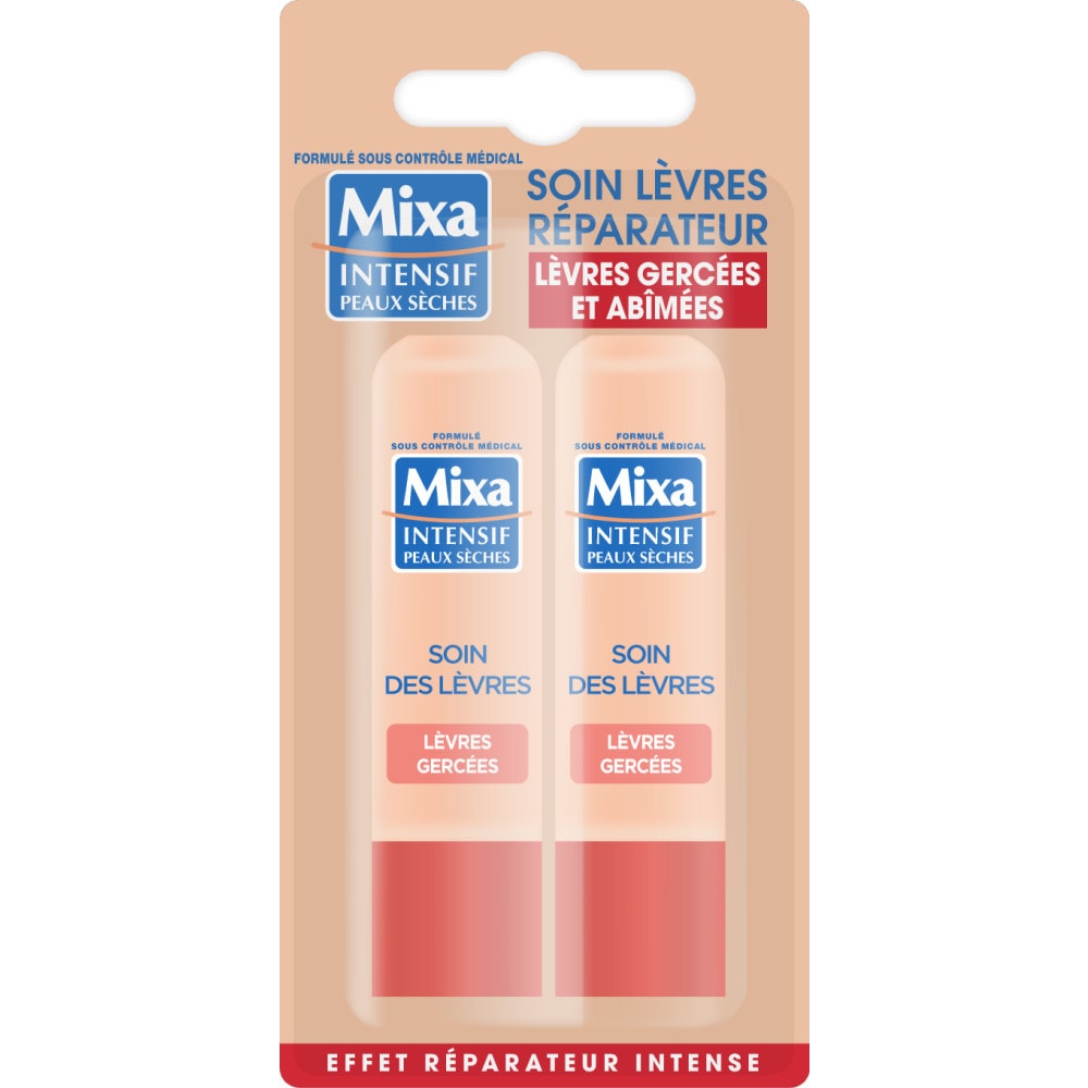 mixa Intensif Peaux Sèches Soin Lèvres Réparateur Lot de 2