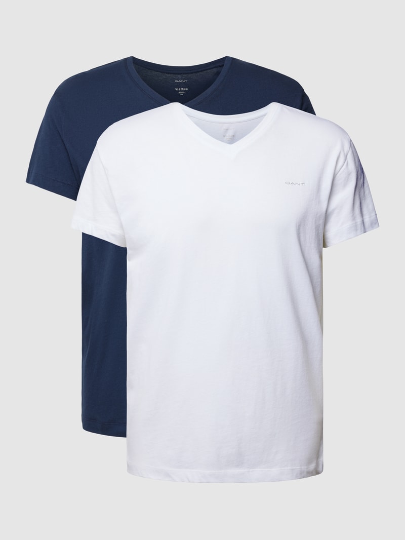 T-Shirt mit Label-Print im 2er-Pack in marineblau