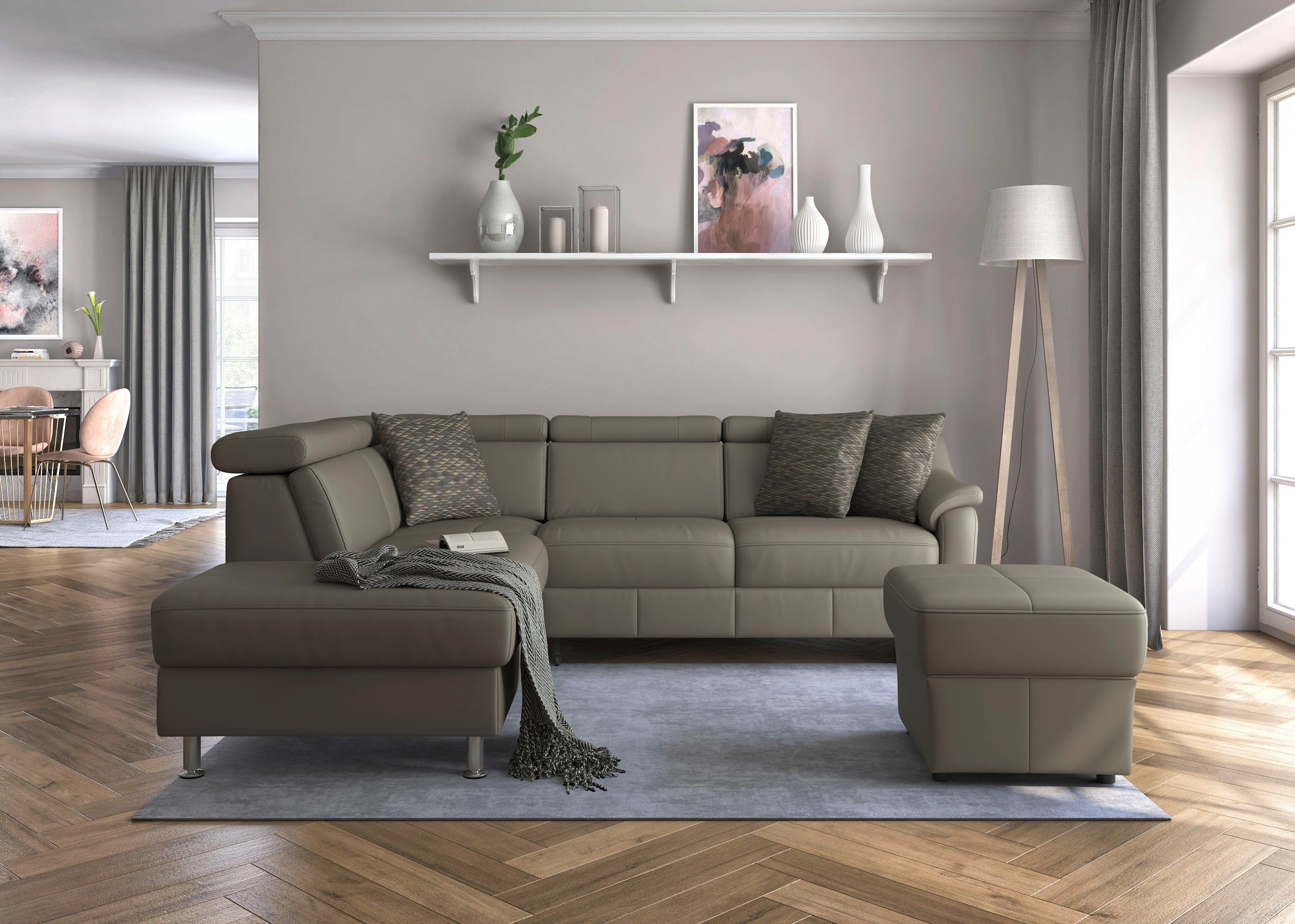 sit&more Ecksofa Freetown, inklusive Kopfteilverstellung und komfortablem Federkern