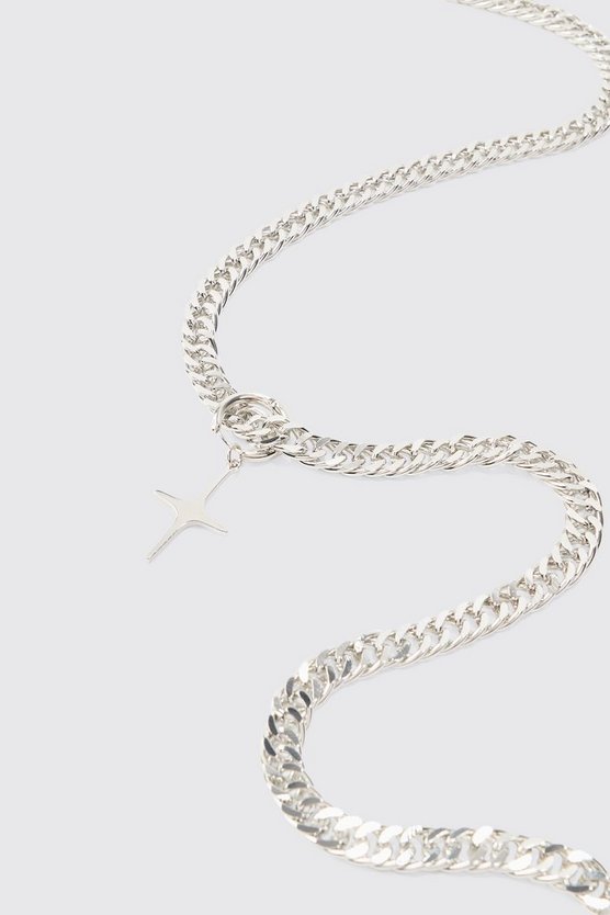 Silberne Kette mit Kreuz-Anhänger