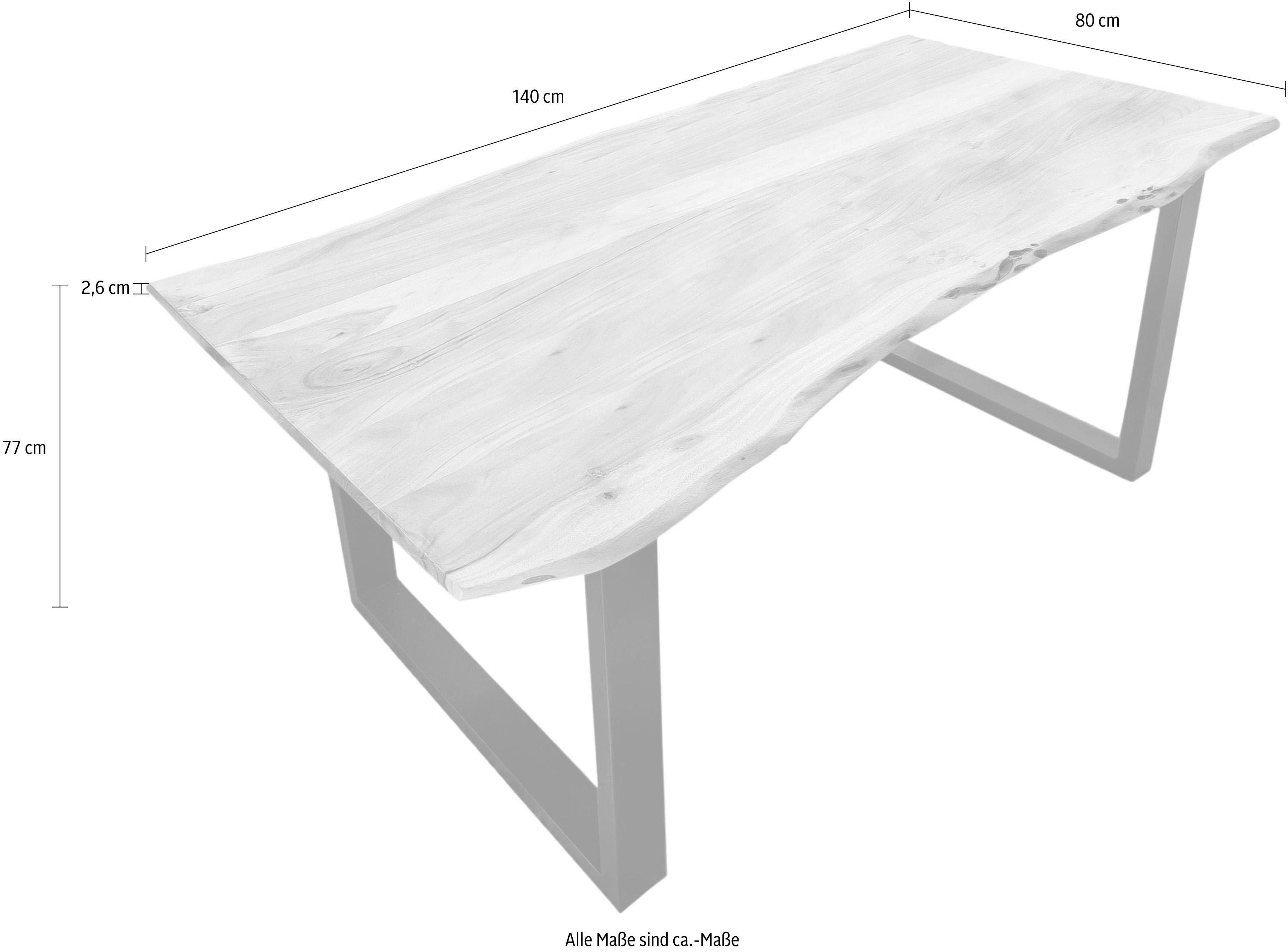 SIT Esstisch Tops&Tables, mit Tischplatte aus Akazie mit Baumkante wie gewachsen