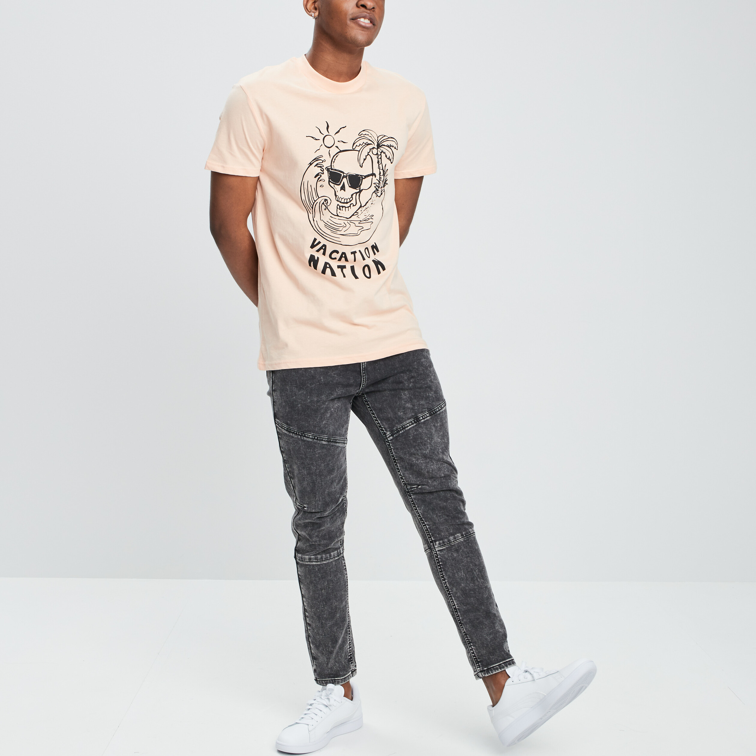 T-shirt manches courtes orange clair homme | La Halle
