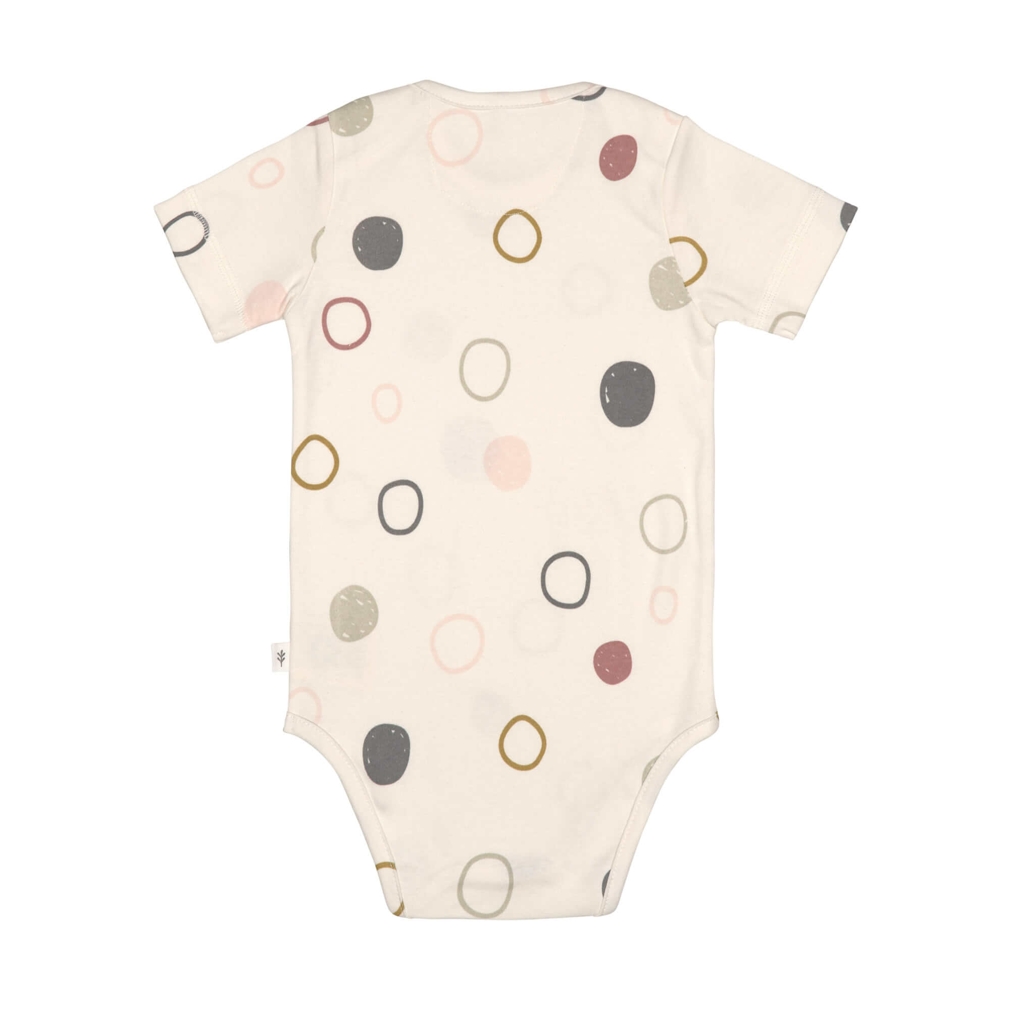 Baby Body kurzarm - Bio Baumwolle, Kreise, Beige
