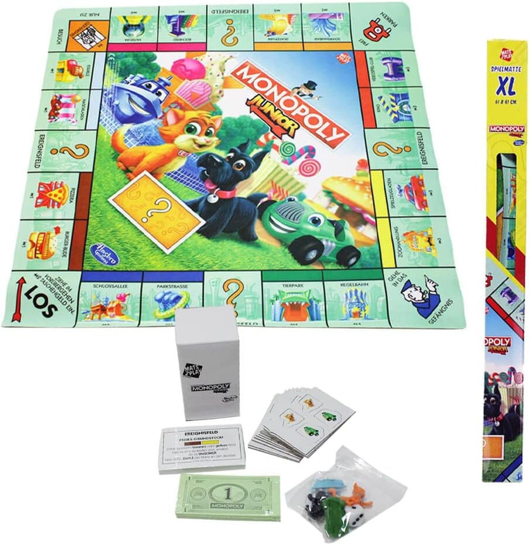 Hasbro Spielmatte Hasbro-Monopoly-XL-Spielmatte (Set, Spielfiguren Figurenkarten Ereigniskarten), Spielmatte Gesellschaftsspiel