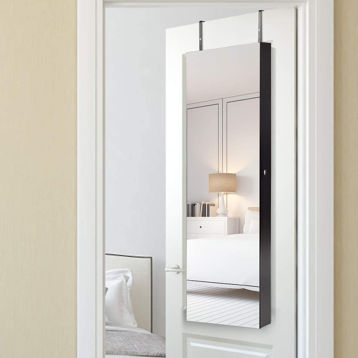 KOMFOTTEU Schmuckschrank Spiegelschrank 120 cm hoch, mit LED Beleuchtung