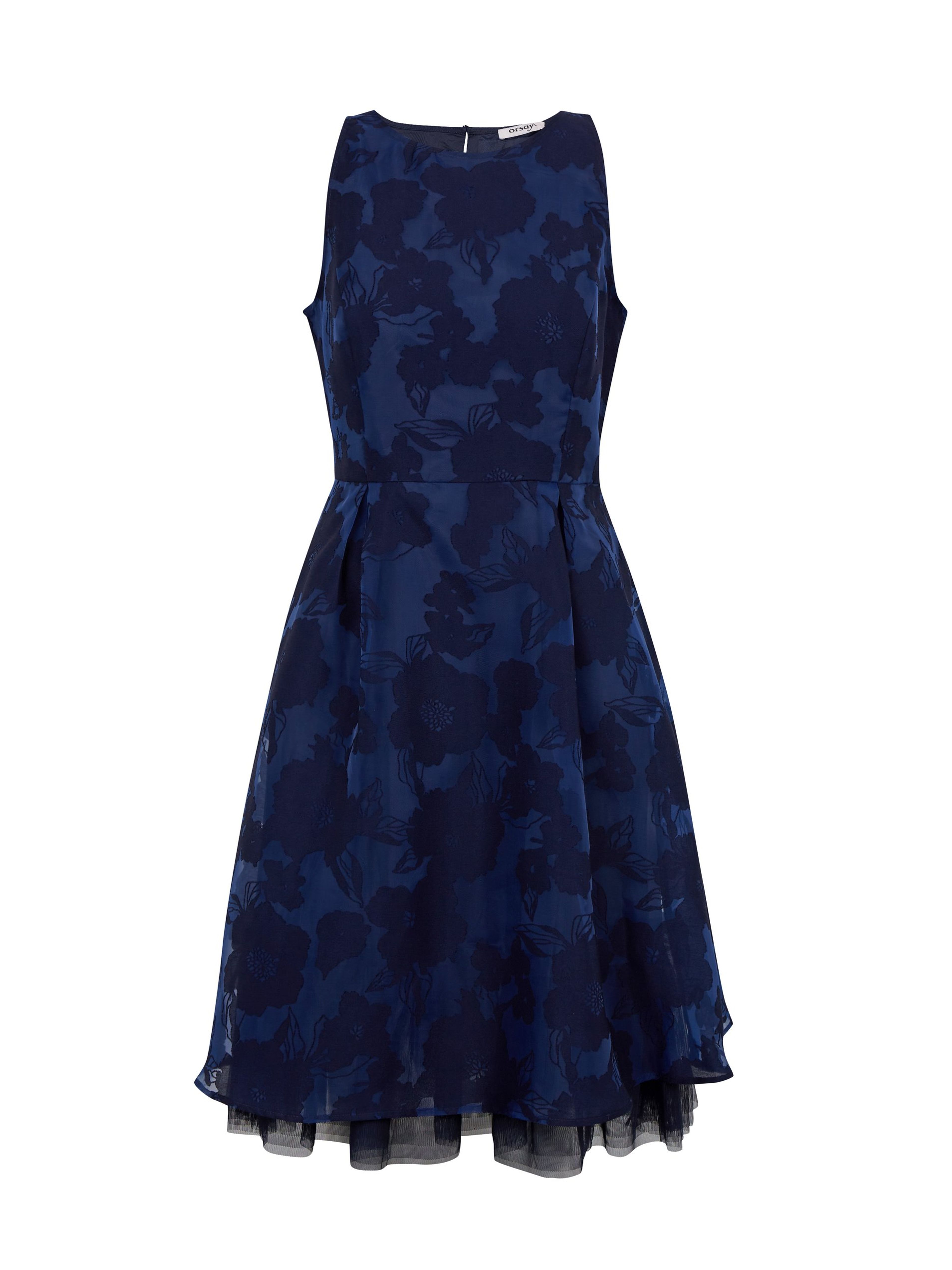 Dunkelblaues Damenkleid mit dekorativen Details ORSAY