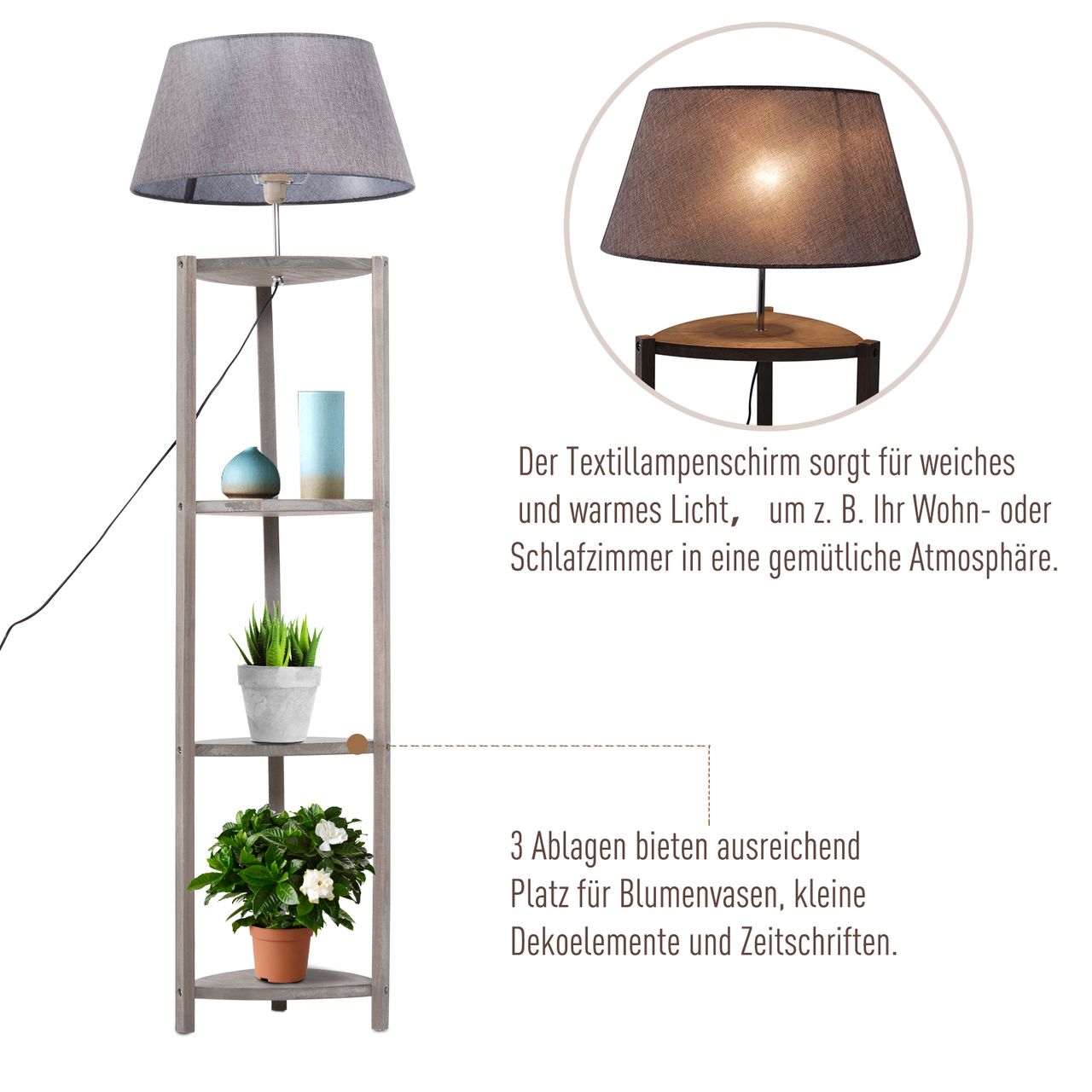 PawHut Hundekäfig aus Holz mit Kissen Hundebox in erhöhtem Design Weiß Grau