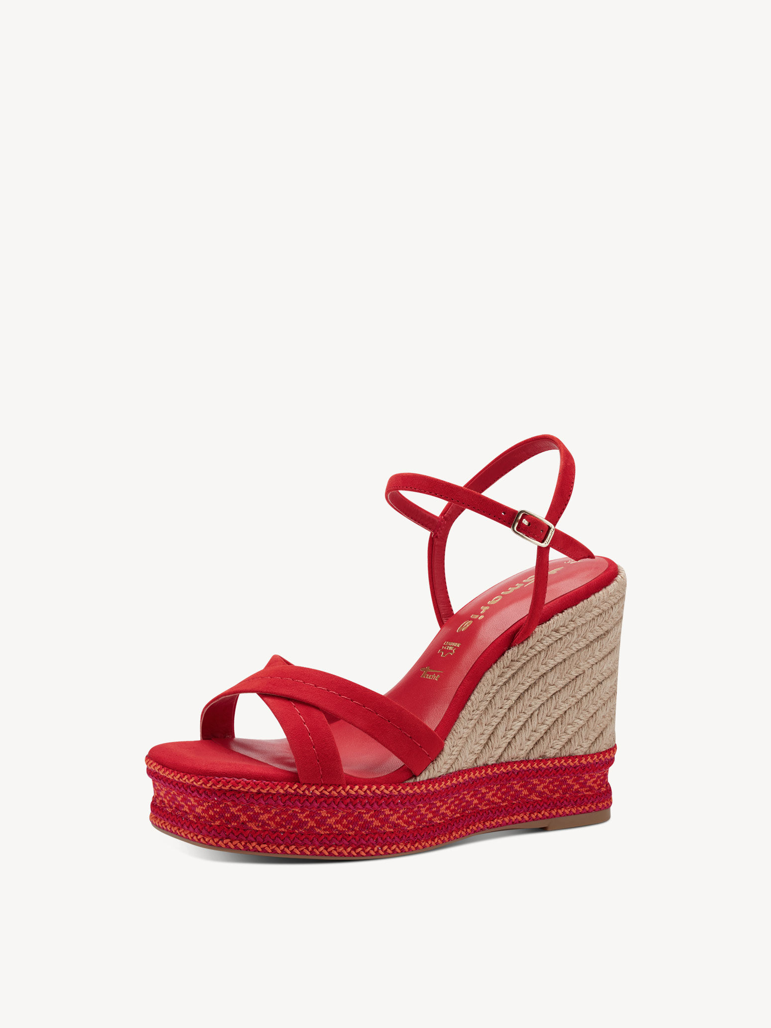 Sandale à talon en cuir - orange