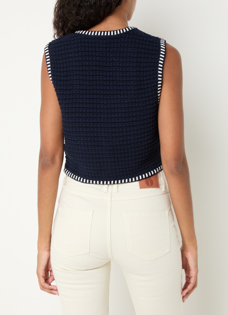ba&sh Gustave chunky knit crop top in organic cotton blend