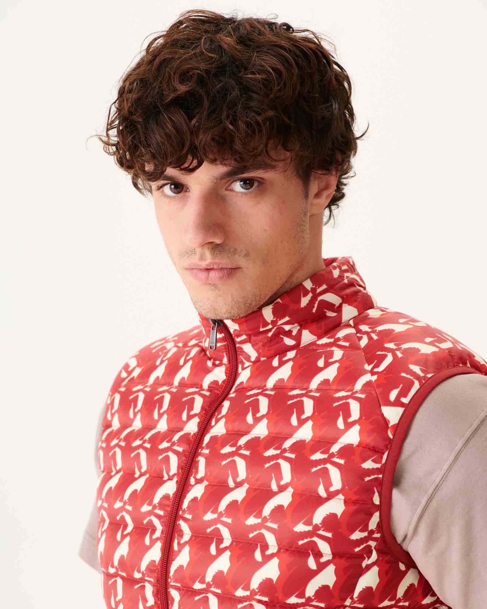 Doudoune sans manches Monogram rouge vif Tom