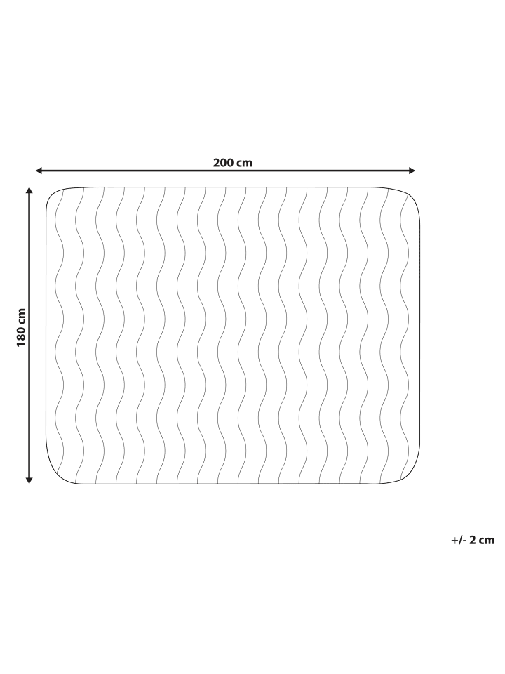 Beliani Topper RUEN in Weiß - (W) 180 x (H) 1 x (L) 200 cm günstig kaufen onesize