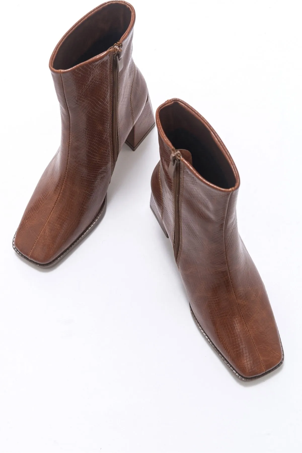 LuviShoes  Loren Tan gemusterte Damenstiefel
