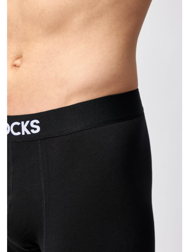 SNOCKS Lange Boxershorts 6 Stück in Schwarz günstig kaufen
