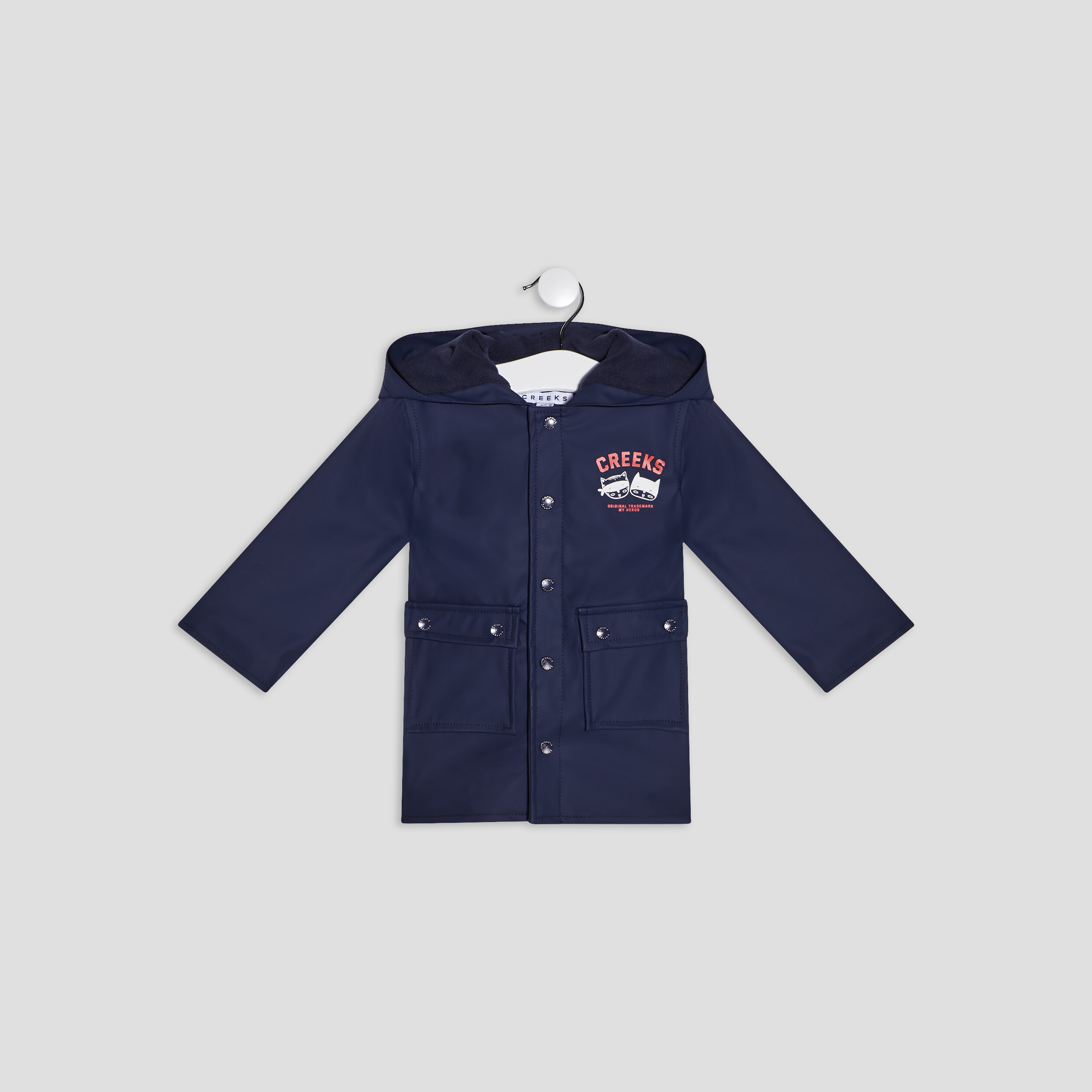 Parka droite à capuche bleu marine bébé garçon | La Halle
