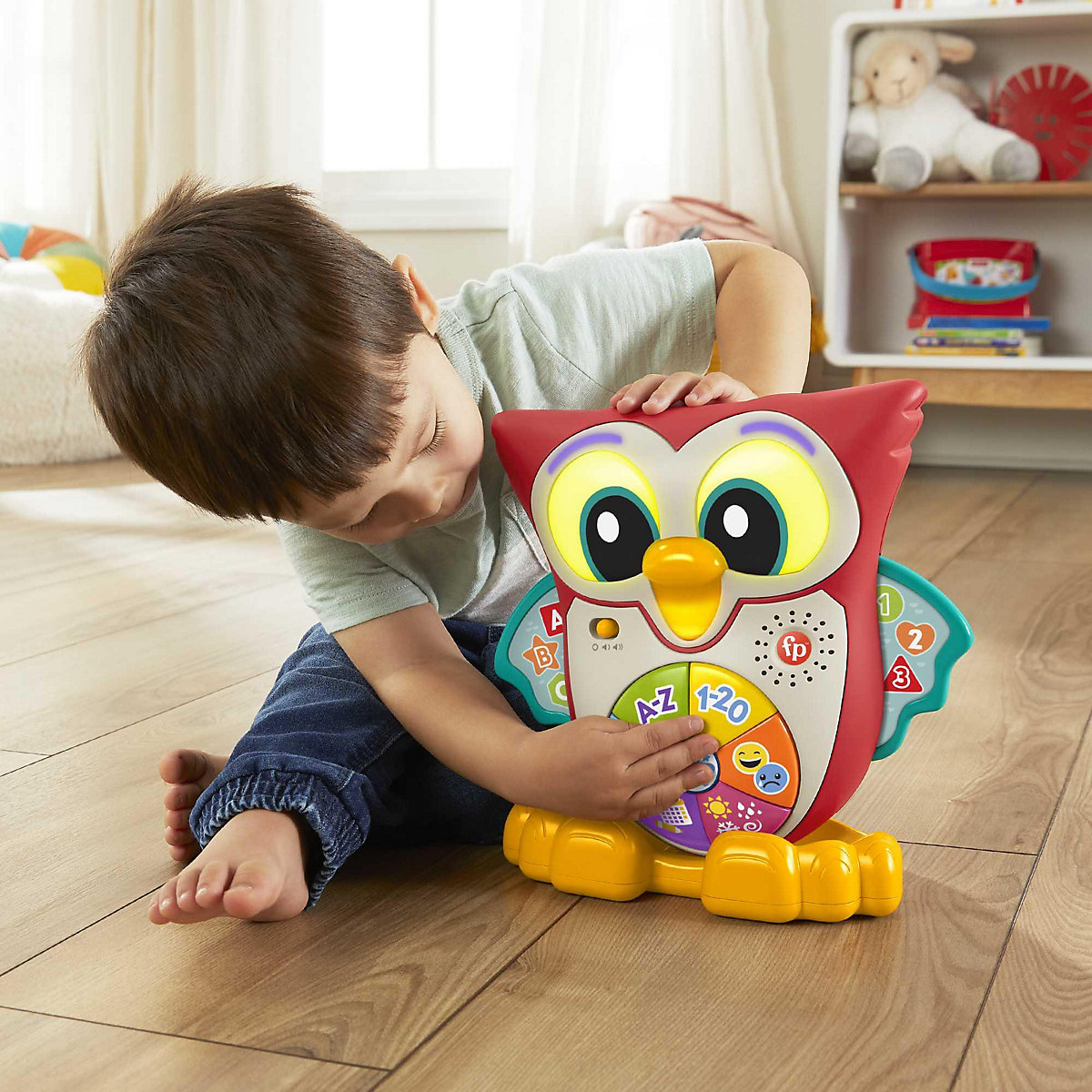 Fisher-Price BlinkiLinkis Schlaue Eule, Kleinkinderspielzeug, deutsche Ausgabe