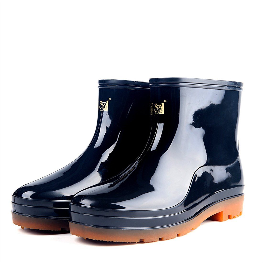 DÖRÖY Niedrige Regenstiefel für Männer, rutschfeste Regenschuhe,Wasserschuhe Gummistiefel