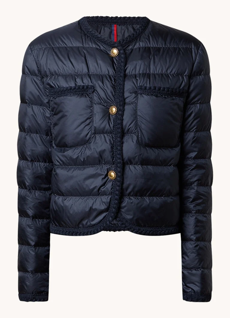 Moncler Aristeo prošivena jakna s punjenjem od paperja i vezom logotipa