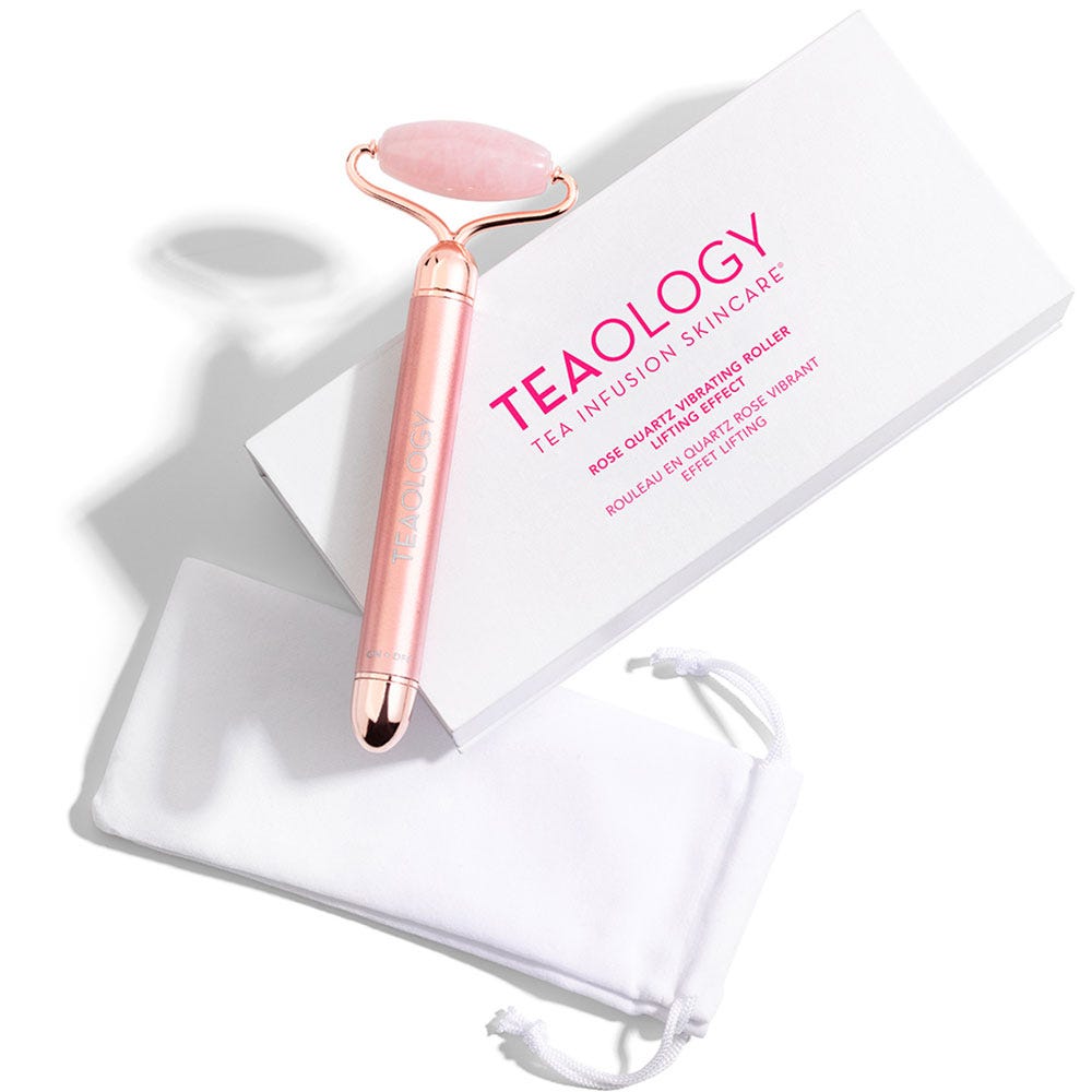 Teaology Vibrating Rose Quartz Lifting Roller
