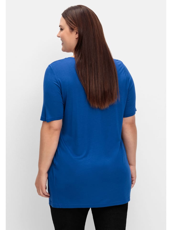 sheego Longshirt in royalblau günstig kaufen