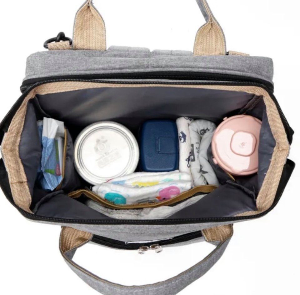 E-Commerce.Maschmann Wickeltasche Multifunktionale Wickeltasche große Kapazität ausziehbar faltbar grau