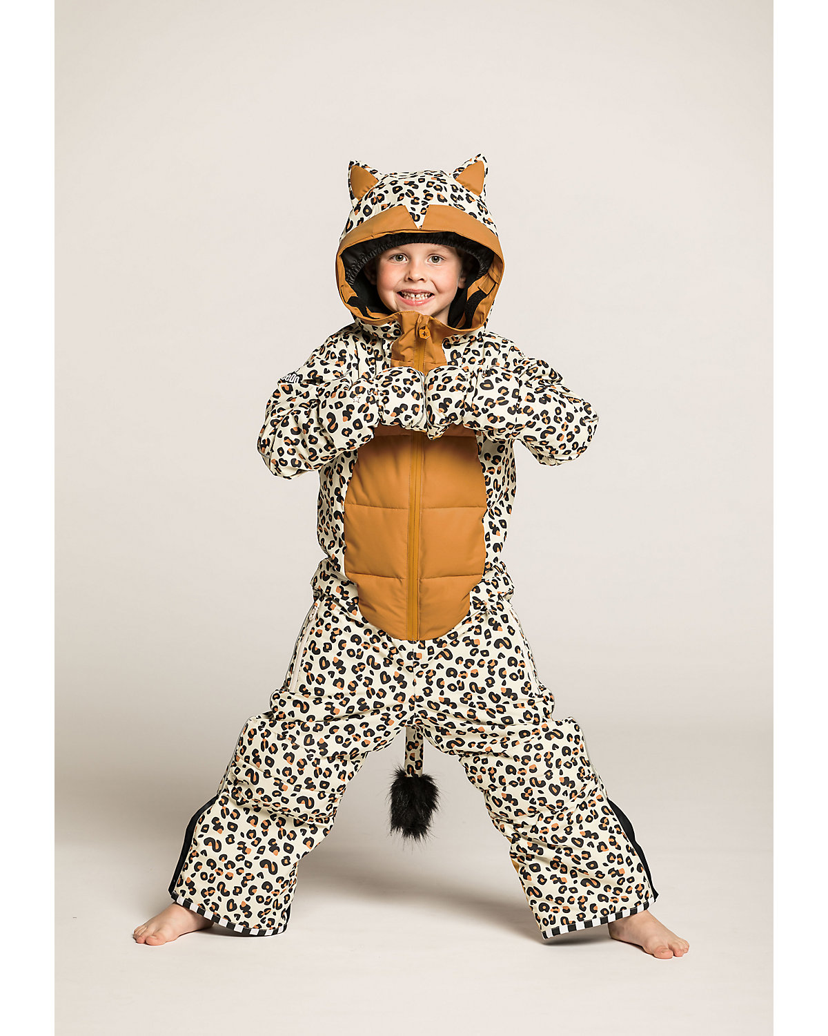 CHEETADO Leopard Black Schneeanzüge